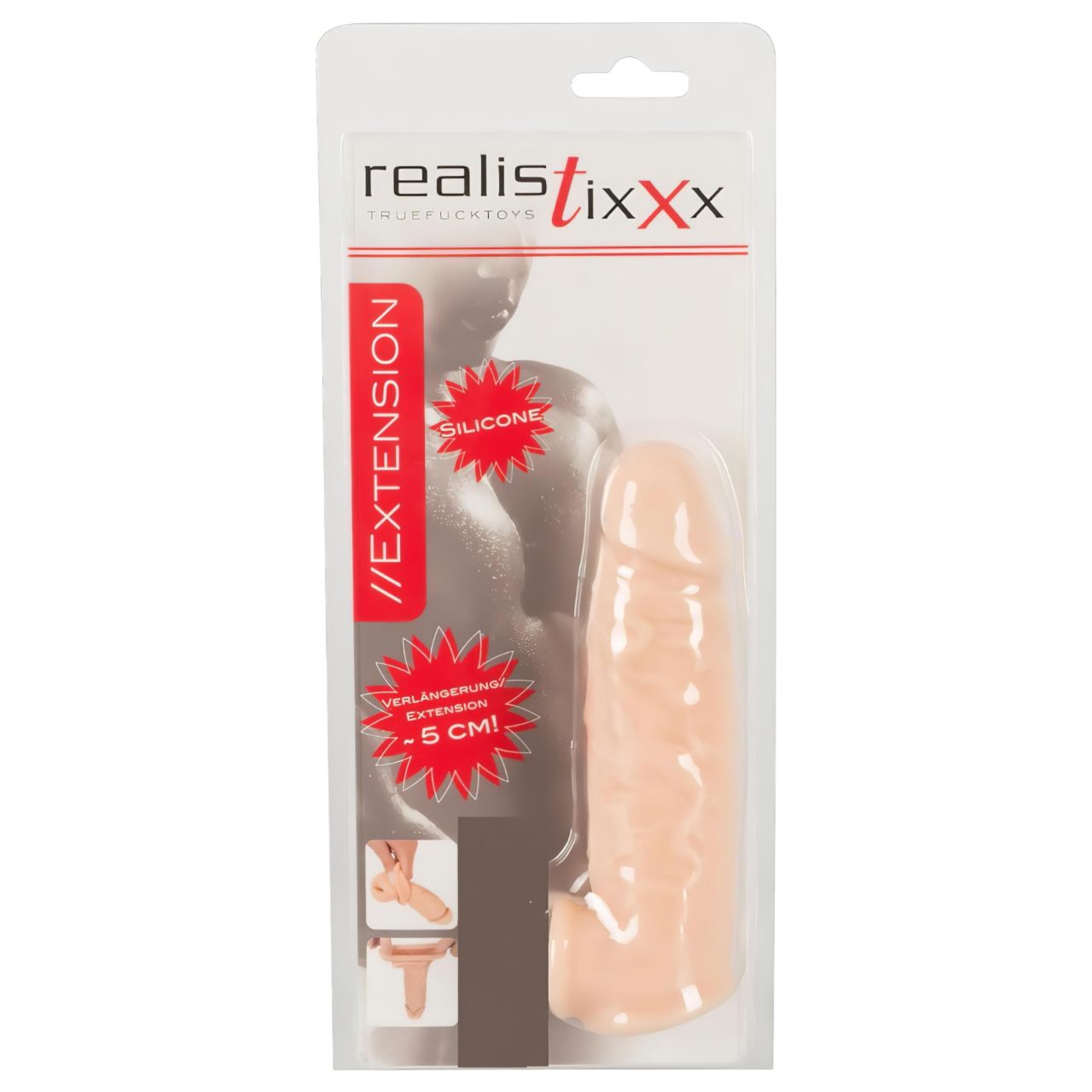 Realistixxx - heregyűrűs péniszköpeny - 16cm (natúr) Realistixxx - heregyűrűs péniszköpeny - 16cm (natúr)