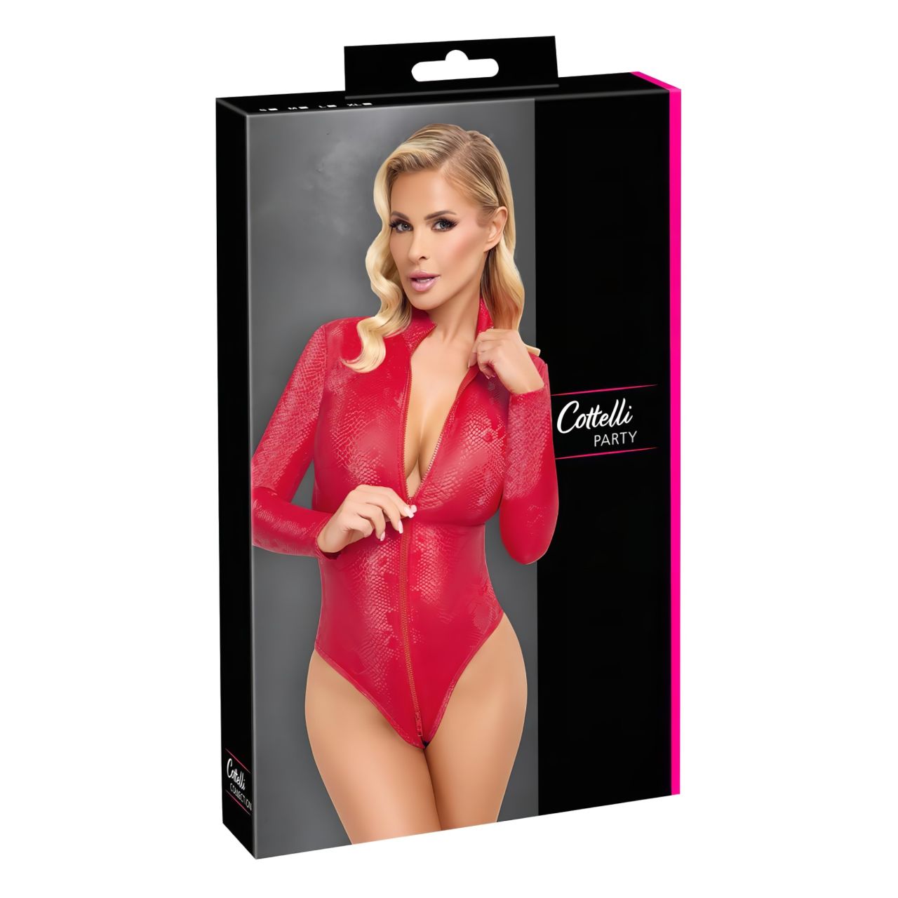 Cottelli - kígyóbőr mintás body (piros) Cottelli - kígyóbőr mintás body (piros)
