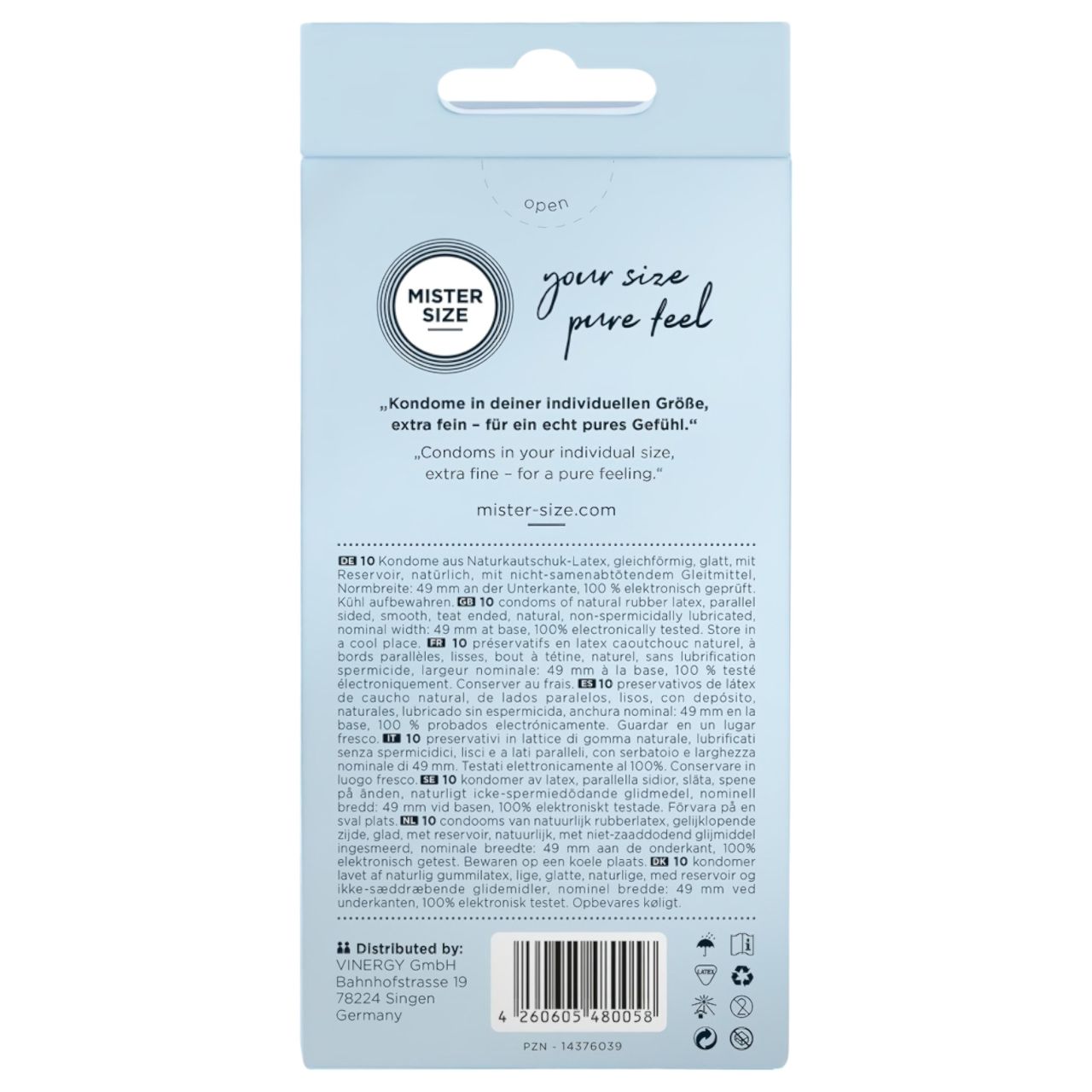 Mister Size vékony óvszer - 49mm (10db) Mister Size vékony óvszer - 49mm (10db)