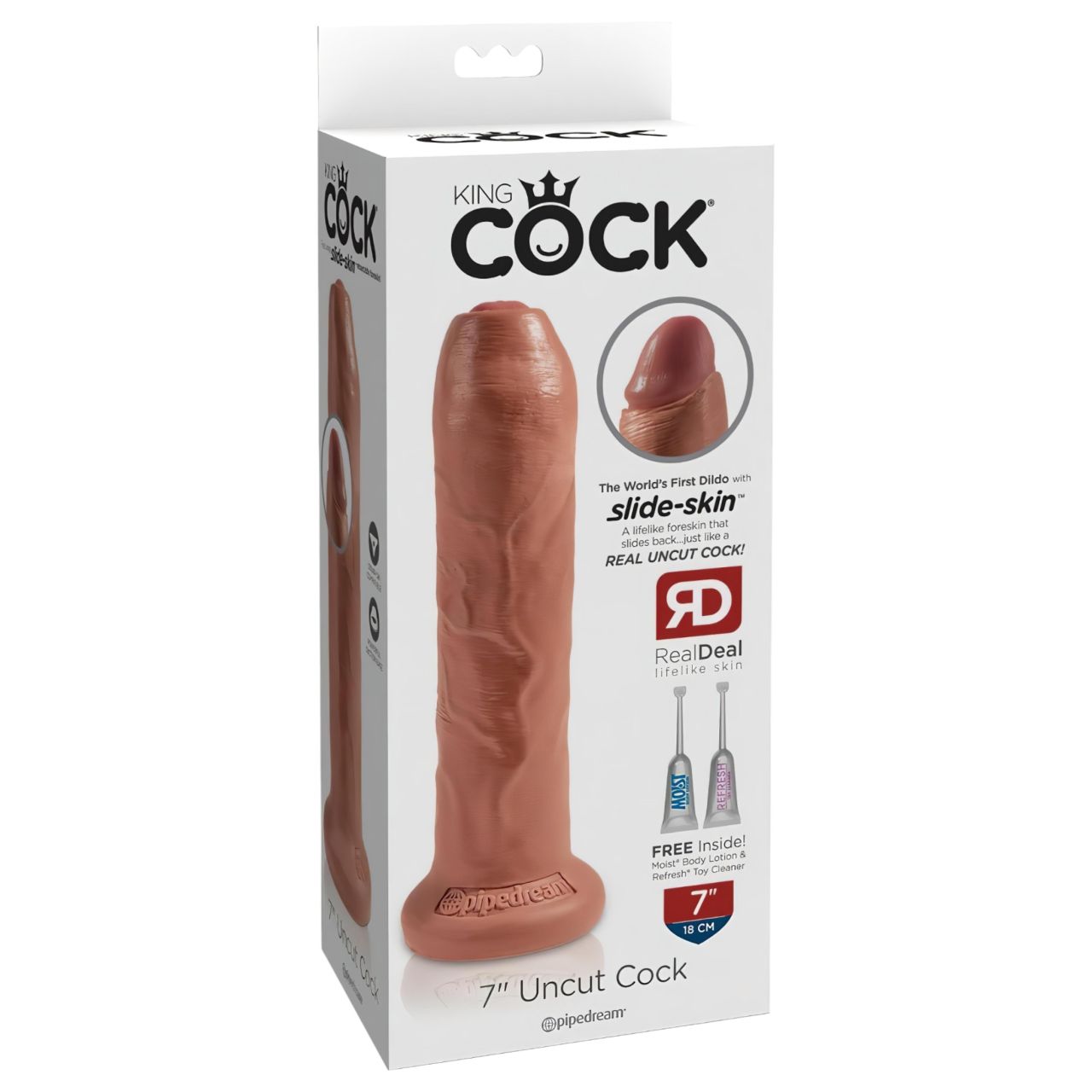King Cock 7 - élethű dildó (18cm) - sötét natúr King Cock 7 - élethű dildó (18cm) - sötét natúr
