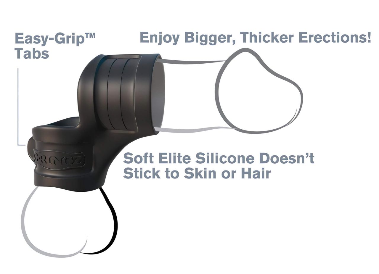 Fantasy Mr. Big - péniszgyűrű és herenyújtó-gyűrű (fekete) Fantasy Mr. Big - péniszgyűrű és herenyújtó-gyűrű (fekete)