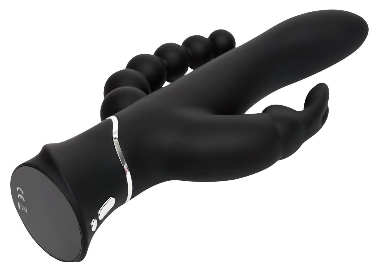 Happyrabbit Triple - akkus csikló-és análkaros vibrátor (fekete) Happyrabbit Triple - akkus csikló-és análkaros vibrátor (fekete)