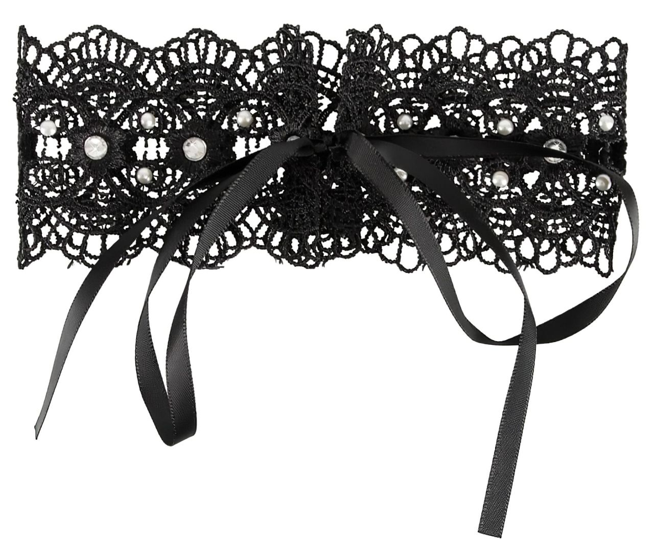 Cottelli - Gyöngyös, strasszos csipke gallér (fekete) Cottelli - Gyöngyös, strasszos csipke gallér (fekete)