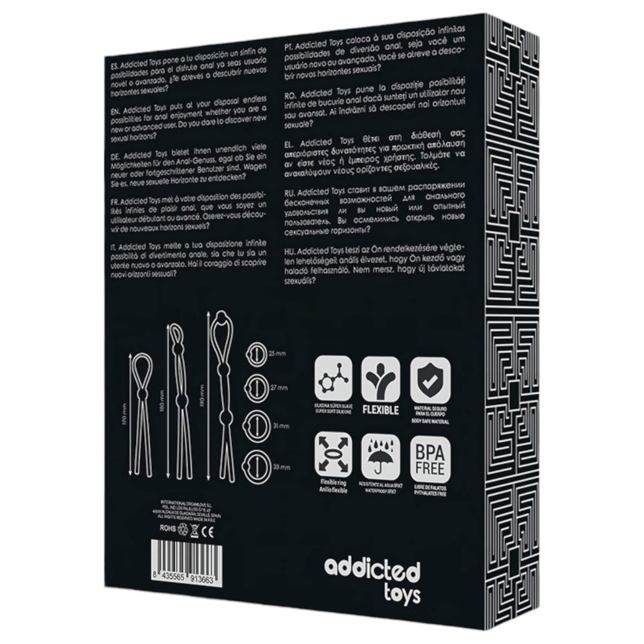 Addicted Toys - szilikon péniszgyűrű szett - 7db (fekete) Addicted Toys - szilikon péniszgyűrű szett - 7db (fekete)