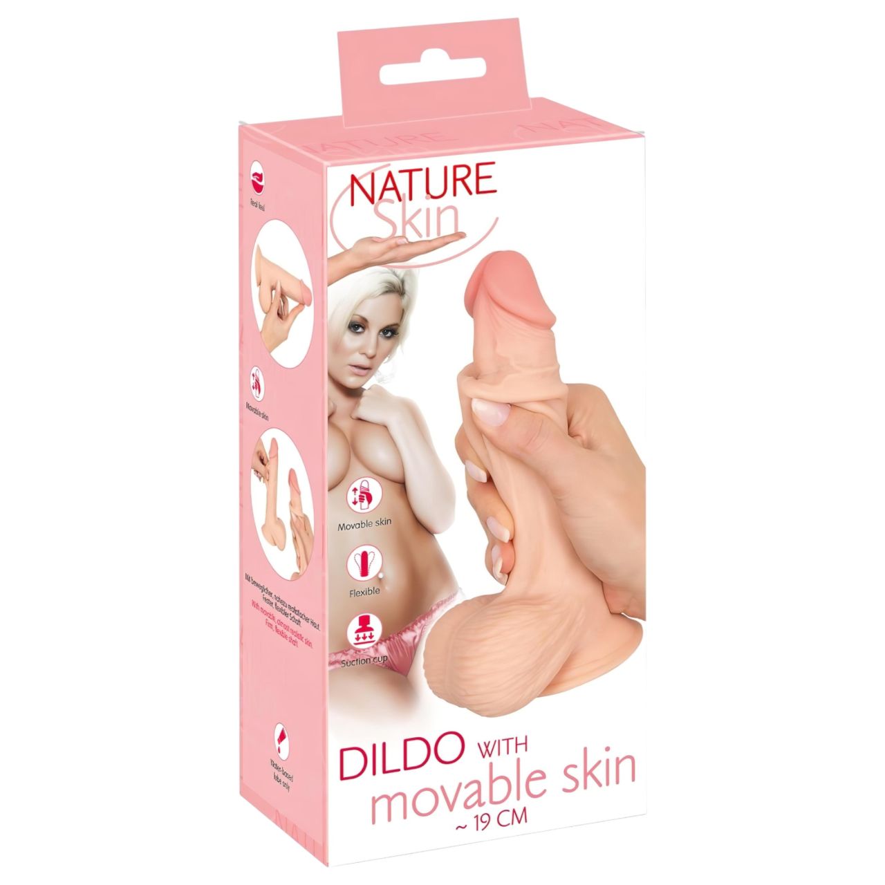 Nature Skin - dildó bőrrel - 19cm (natúr) Nature Skin - dildó bőrrel - 19cm (natúr)