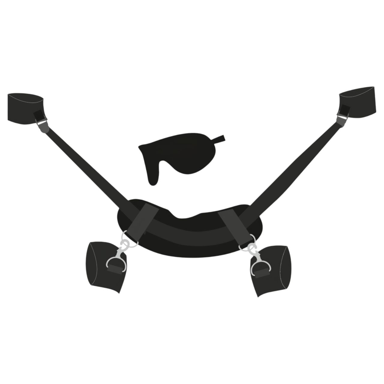 Bad Kitty - nyak-csukló-boka bilincs (fekete) Bad Kitty - nyak-csukló-boka bilincs (fekete)