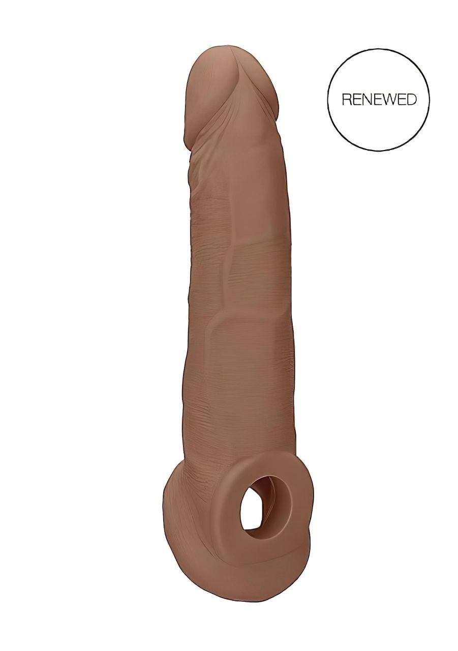 RealRock Penis Sleeve 9 - péniszköpeny (21,5cm) - sötét natúr RealRock Penis Sleeve 9 - péniszköpeny (21,5cm) - sötét natúr