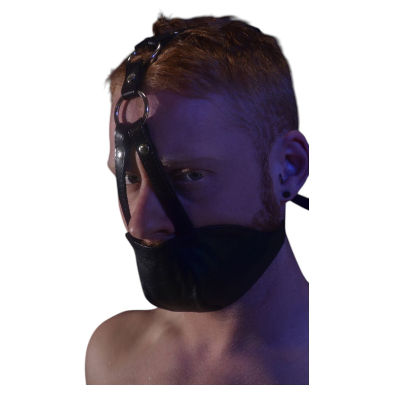 Rouge - valódi bőr maszk és szájpecek (fekete) Rouge - valódi bőr maszk és szájpecek (fekete)