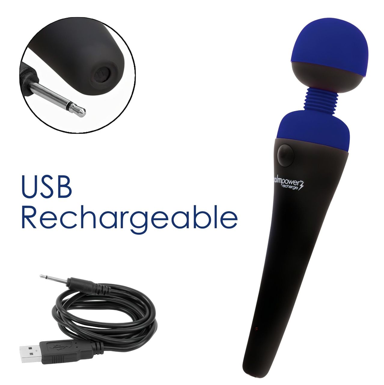 / PalmPower recharge - akkus masszírozó vibrátor (kék)