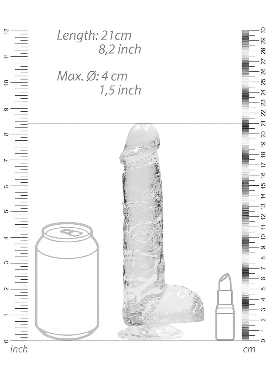 RealRock - átlátszó élethű dildó - átlátszó (19cm) RealRock - átlátszó élethű dildó - átlátszó (19cm)