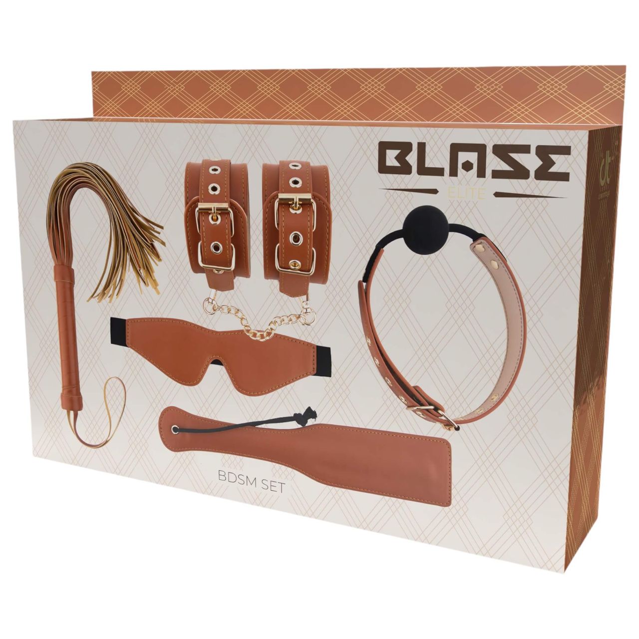 Blaze Elite - BDSM szett - 5 részes (konyak) Blaze Elite - BDSM szett - 5 részes (konyak)