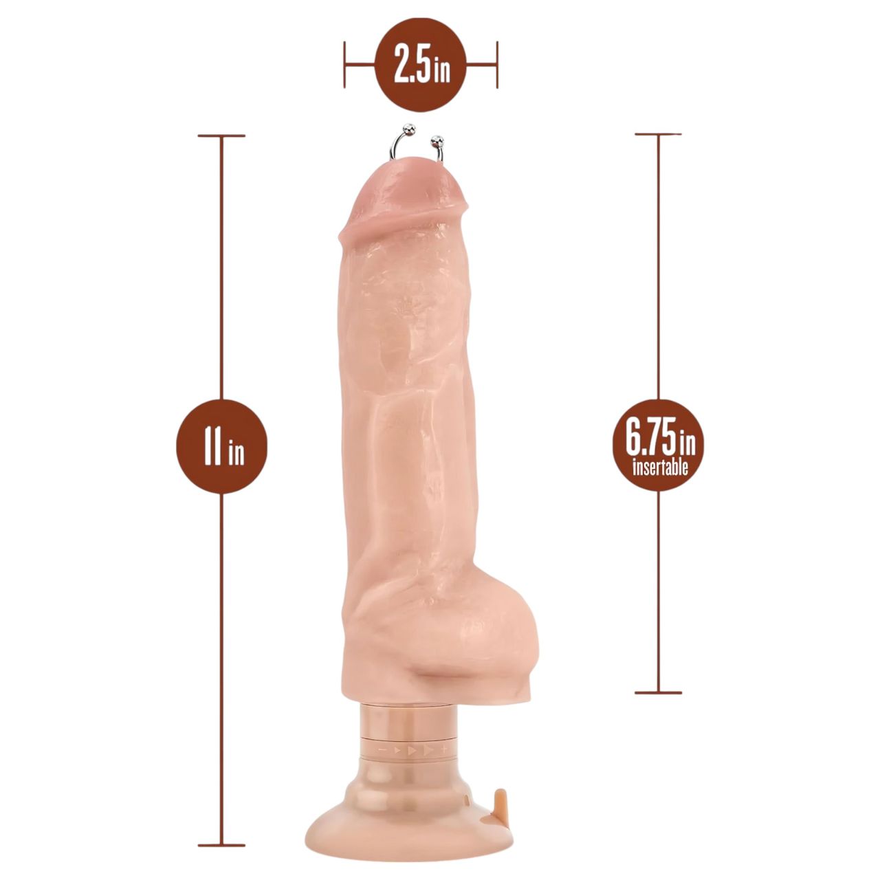 Blush Bad Boy - piercinges vibrátor - 33cm (natúr)