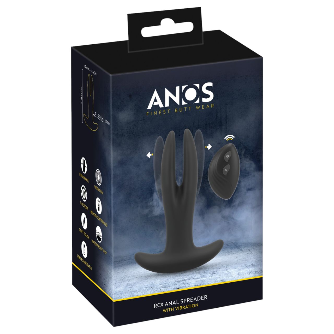 ANOS - kétágú anál vibrátor (fekete)