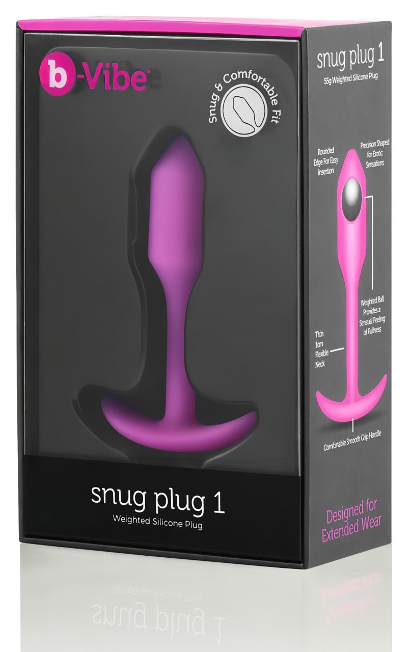 b-vibe Snug Plug 1 - anál plug belső súllyal (55g) - pink b-vibe Snug Plug 1 - anál plug belső súllyal (55g) - pink