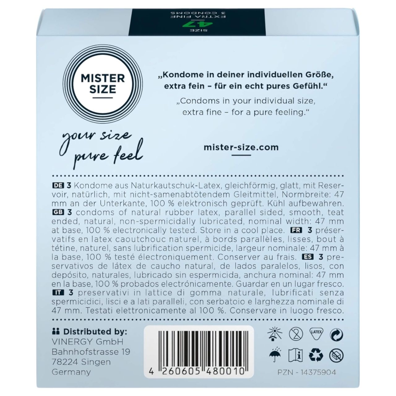 Mister Size vékony óvszer - 47mm (3db) Mister Size vékony óvszer - 47mm (3db)
