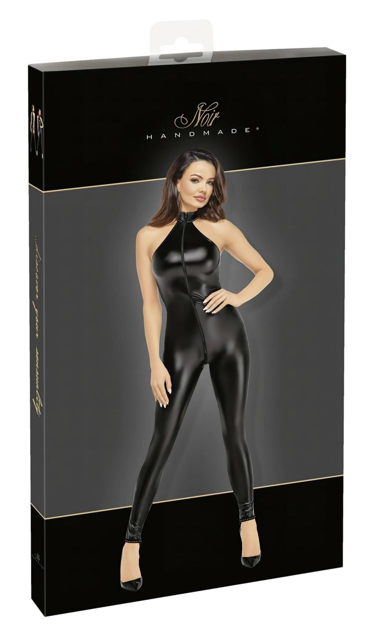 Noir - fényes cipzáras overál (fekete) Noir - fényes cipzáras overál (fekete)