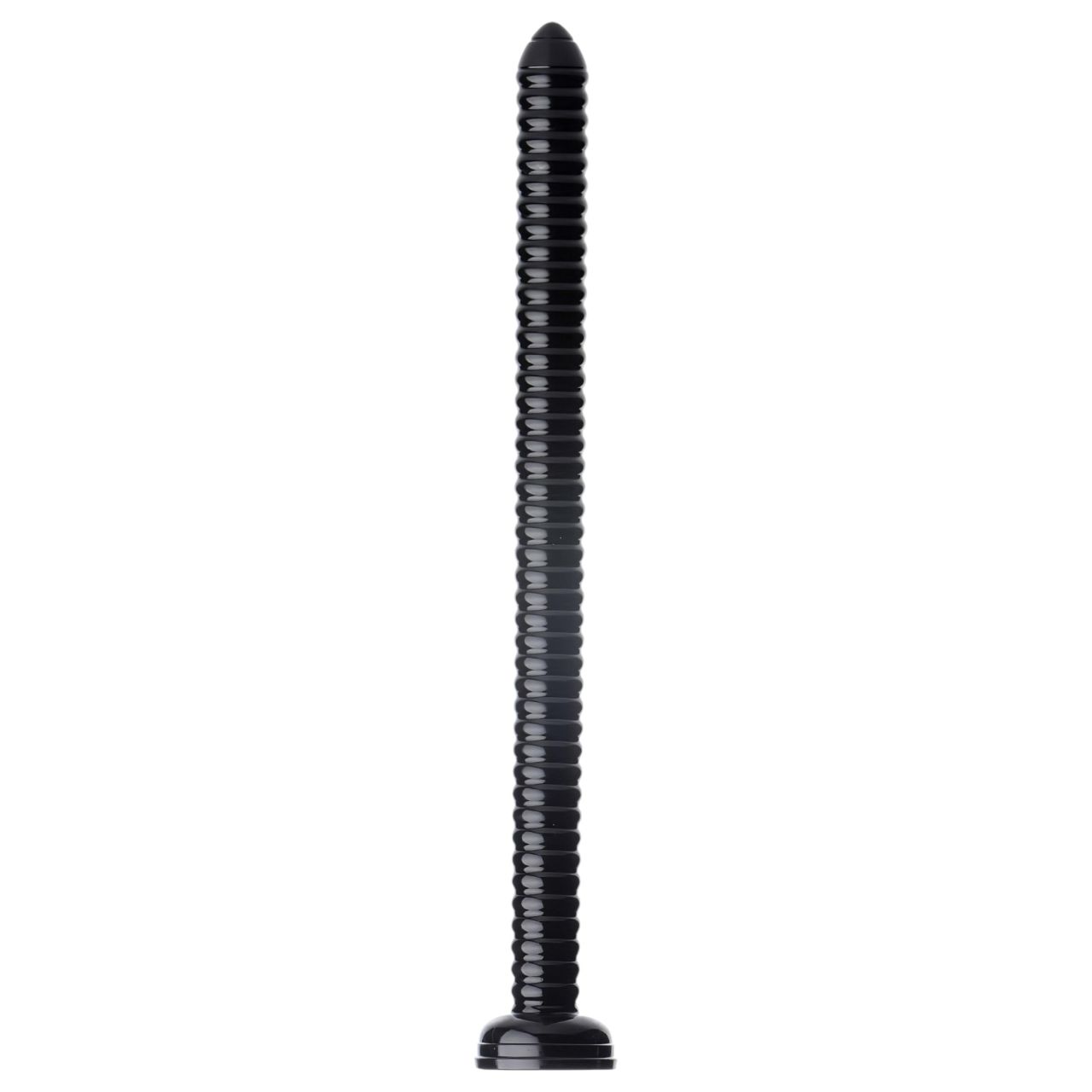 HOSED Ribbed Hose 19 - tapadókorongos anál dildó (fekete)