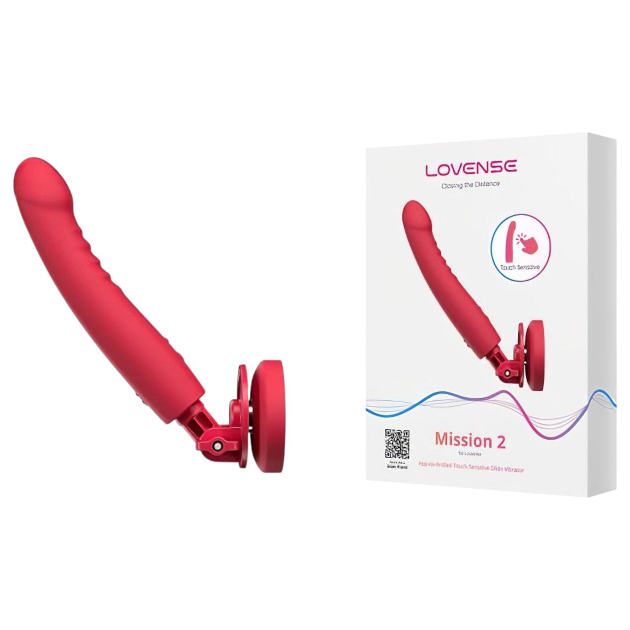 Lovense Mission 2 - okos vibrátor tapadókoronggal (piros)