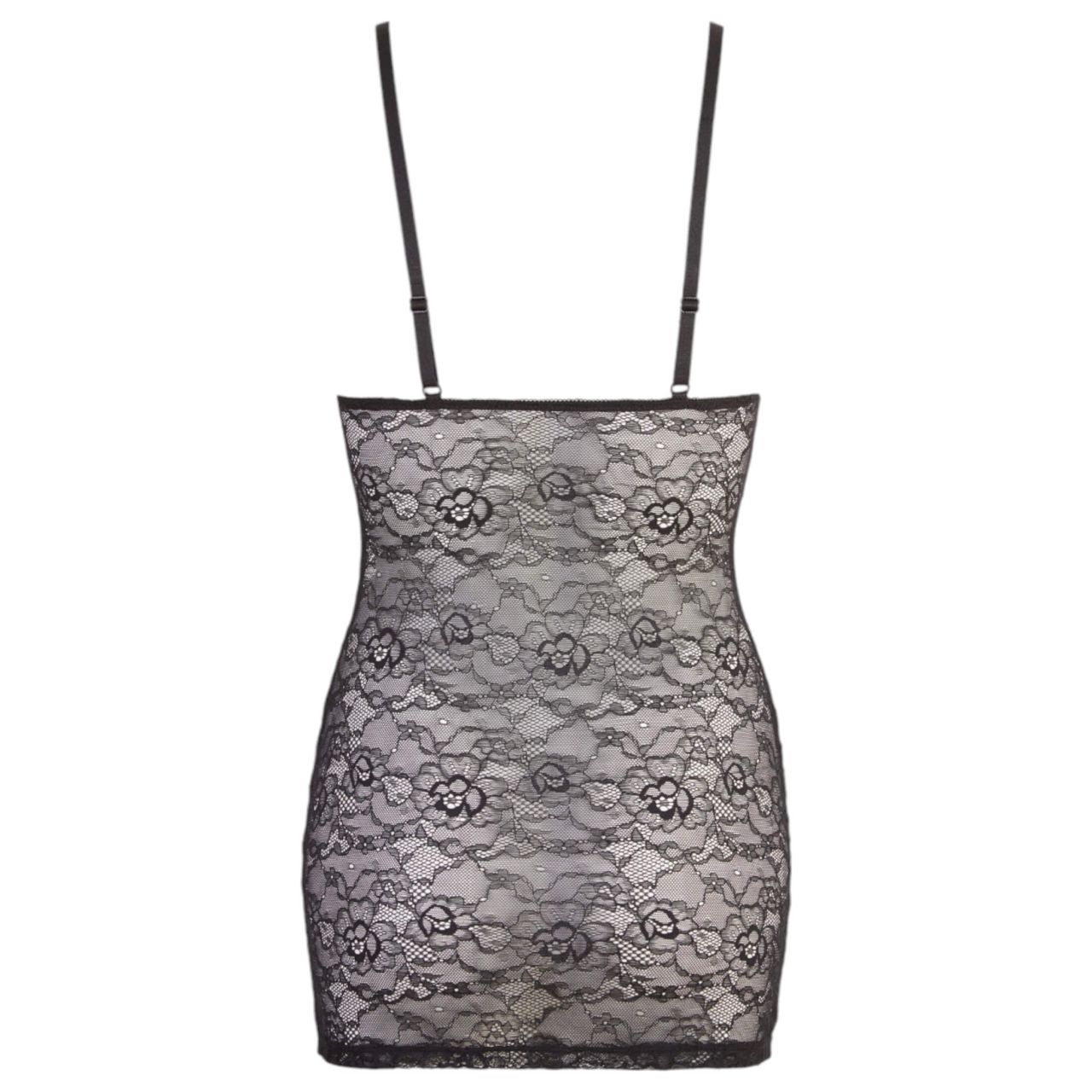 Cottelli - fényes csíkos csipke ruha (fekete) Cottelli - fényes csíkos csipke ruha (fekete)