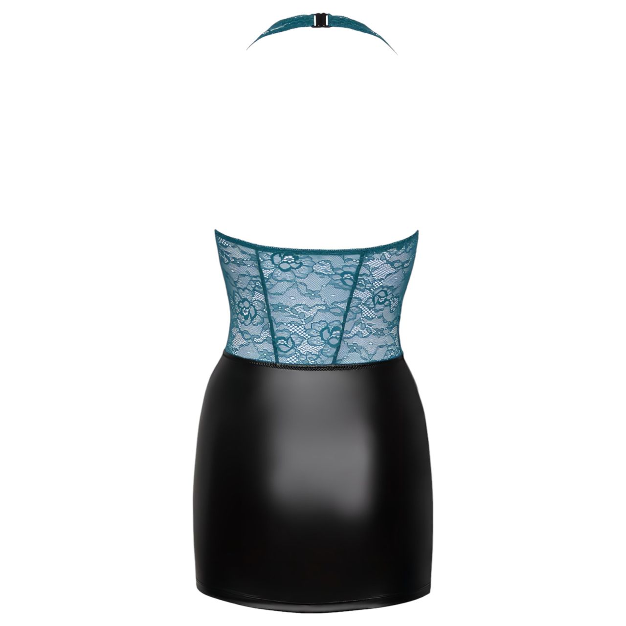 Cottelli - fűzős csipkés, fényes ruha (fekete-zöld) Cottelli - fűzős csipkés, fényes ruha (fekete-zöld)