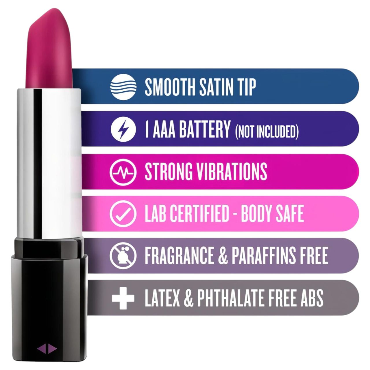Blush Lipstick Rosé - vízálló rúzs vibrátor (fekete-pink) Blush Lipstick Rosé - vízálló rúzs vibrátor (fekete-pink)