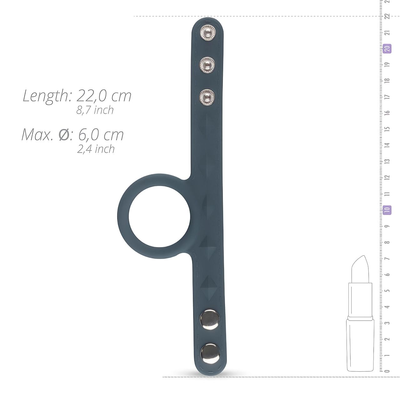 Boners Strap L - péniszgyűrű és heregyűrű egyben (szürke) Boners Strap L - péniszgyűrű és heregyűrű egyben (szürke)