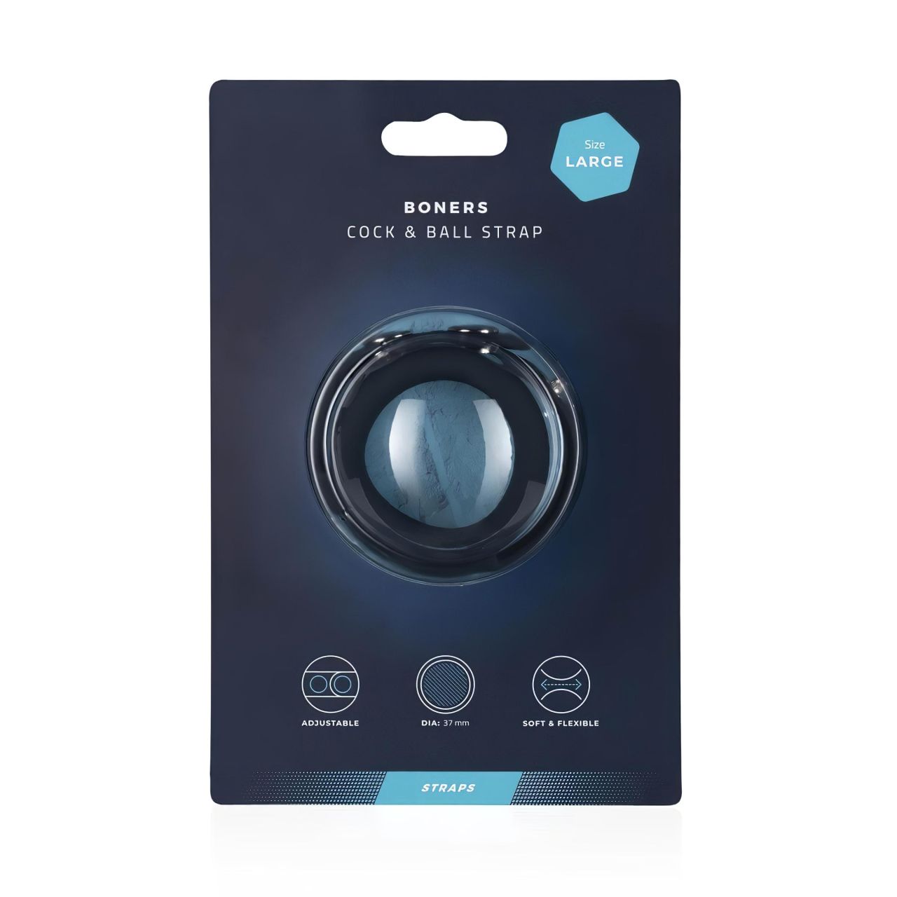 Boners Strap L - péniszgyűrű és heregyűrű egyben (szürke) Boners Strap L - péniszgyűrű és heregyűrű egyben (szürke)