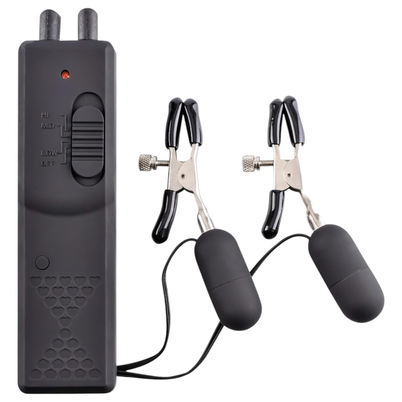 Fetish - rezgő mellbimbó csipesz (fekete) Fetish - rezgő mellbimbó csipesz (fekete)