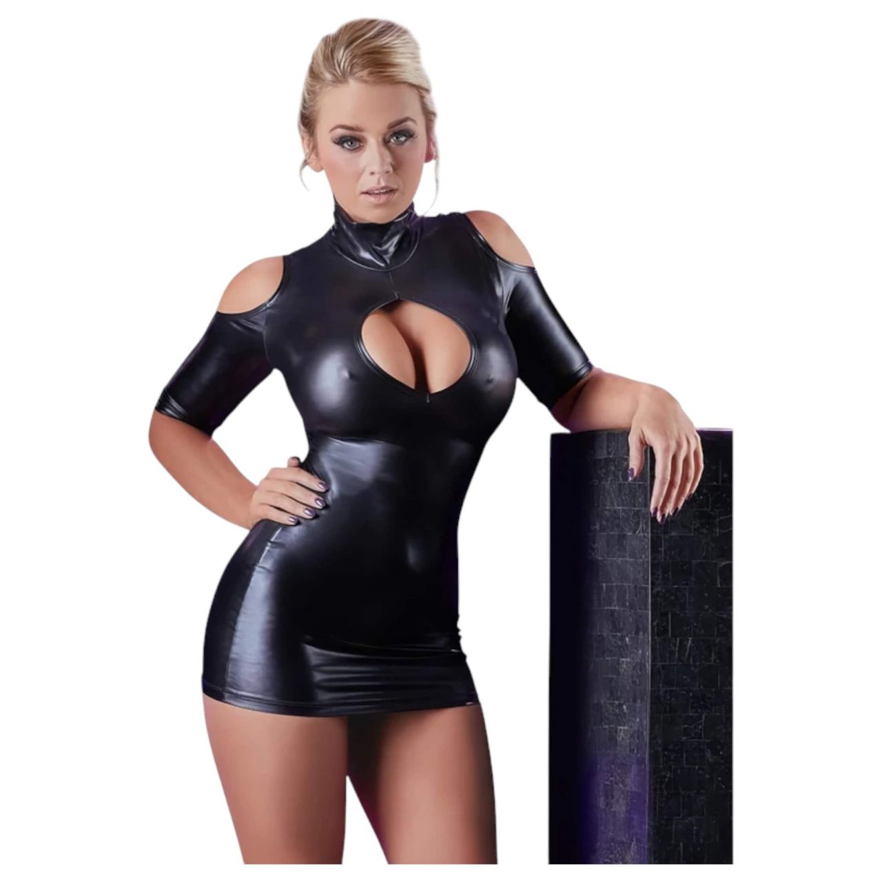 Cottelli - kivágott vállú party ruha (fekete) Cottelli - kivágott vállú party ruha (fekete)