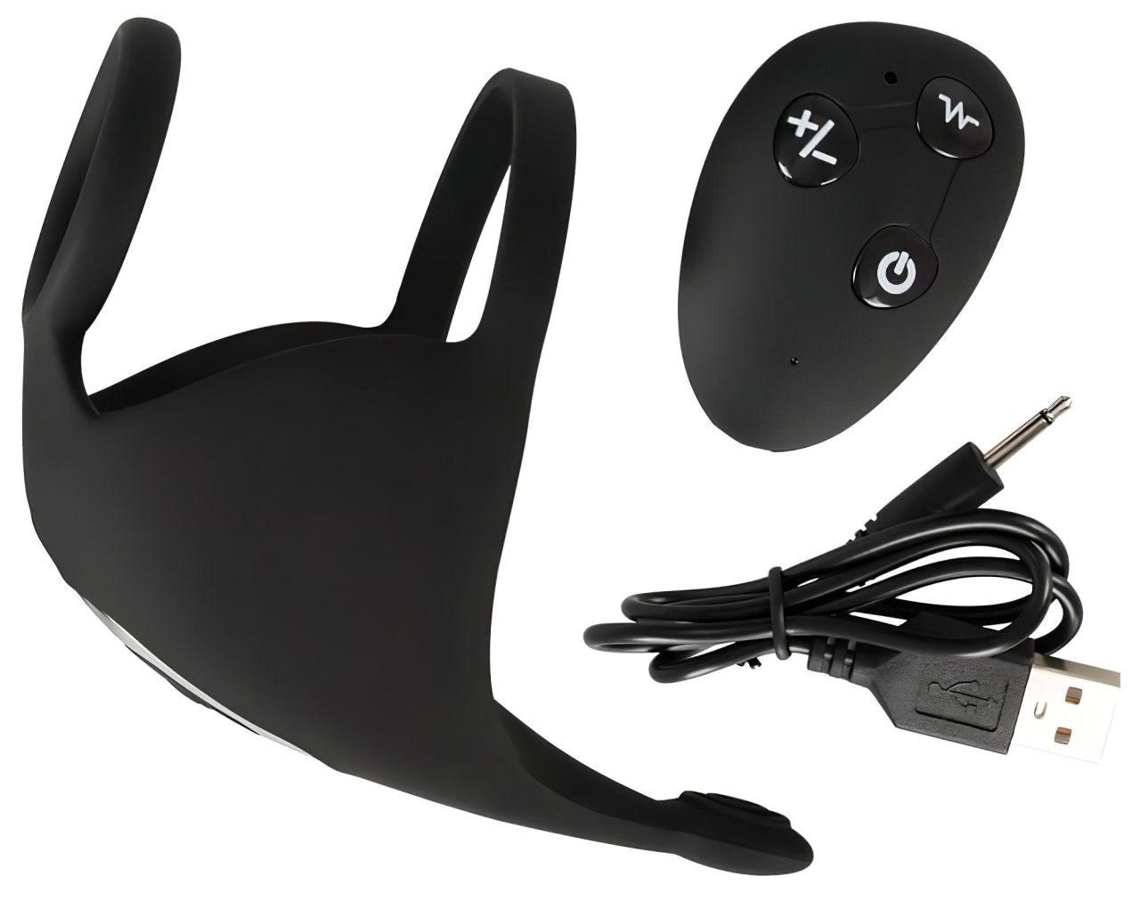 Rebel - akkus, péniszgyűrű és here vibrátor (fekete) Rebel - akkus, péniszgyűrű és here vibrátor (fekete)