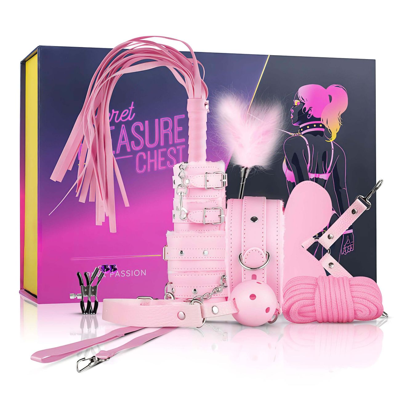 Secret Pleasure Chest - haladó BDSM készlet - 14 részes (pink) Secret Pleasure Chest - haladó BDSM készlet - 14 részes (pink)
