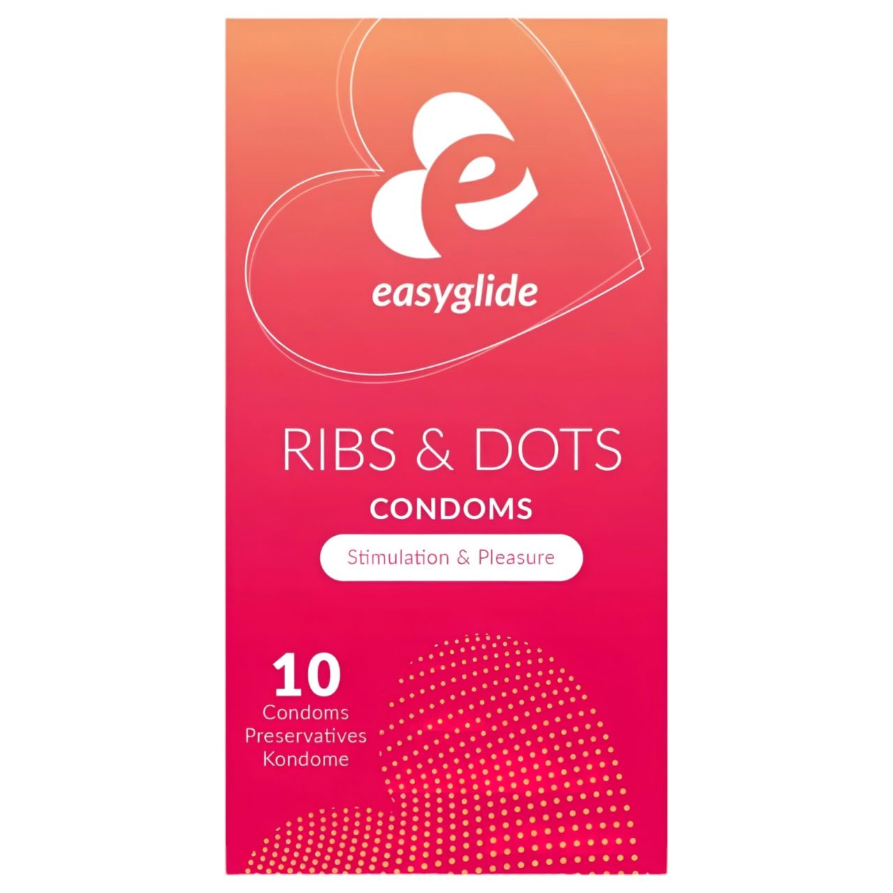 EasyGlide Ribs & Dots - pontozott óvszer (10db) EasyGlide Ribs & Dots - pontozott óvszer (10db)