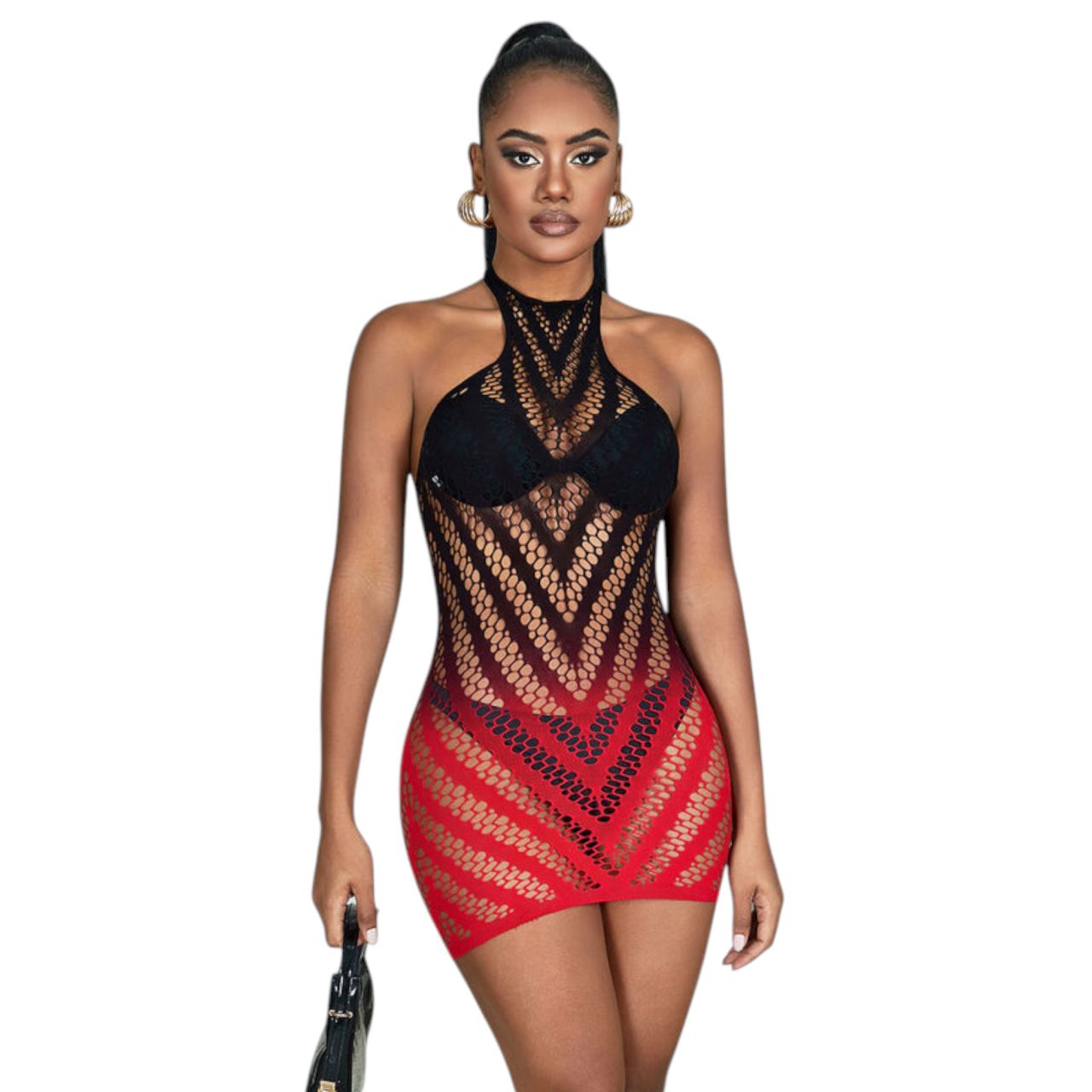 Subblime 952242 - színátmenetes necc ruha- (piros) - S-L Subblime 952242 - színátmenetes necc ruha- (piros) - S-L