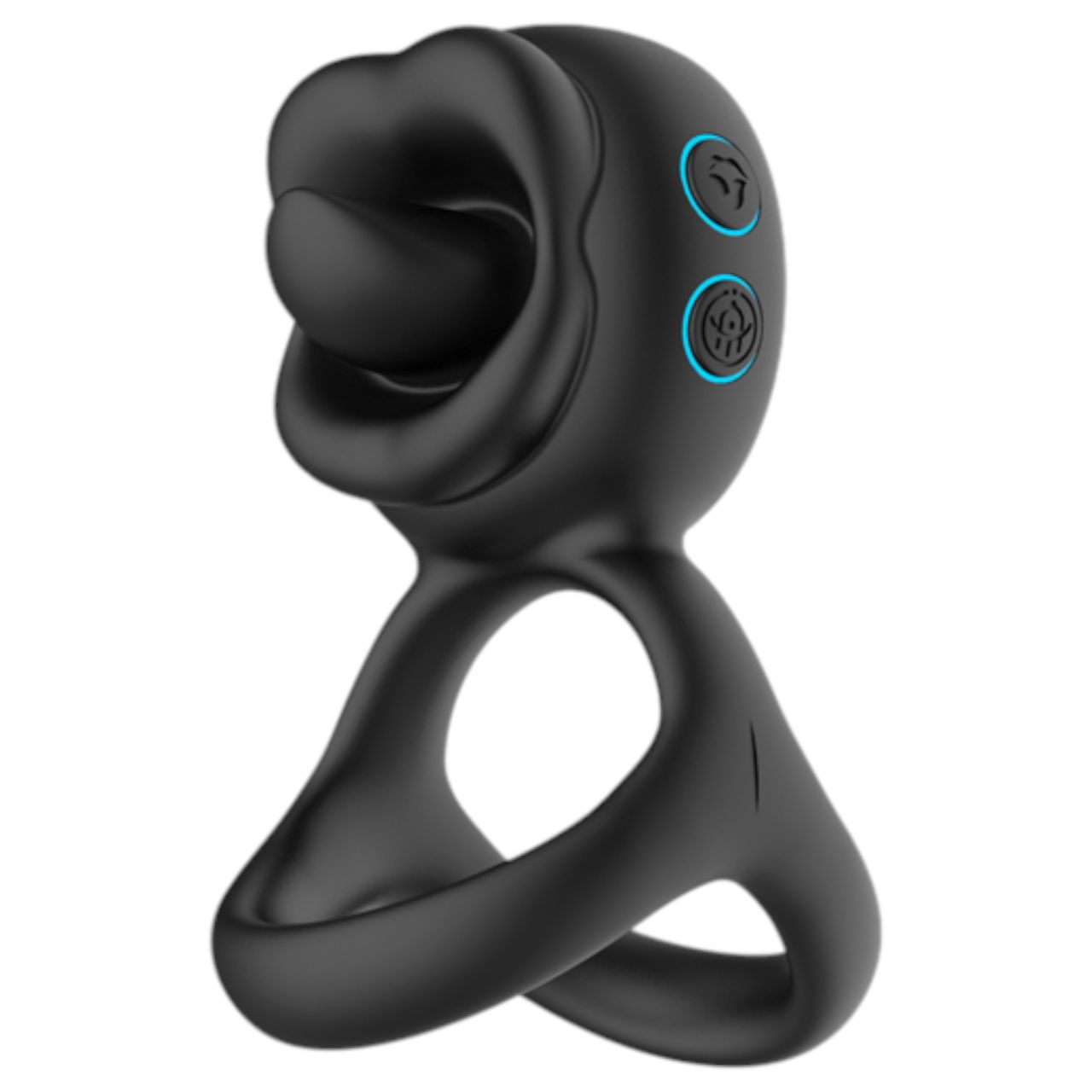 Biu-Biu - péniszgyűrű és nyaló csiklóvibrátor (fekete) Biu-Biu - péniszgyűrű és nyaló csiklóvibrátor (fekete)