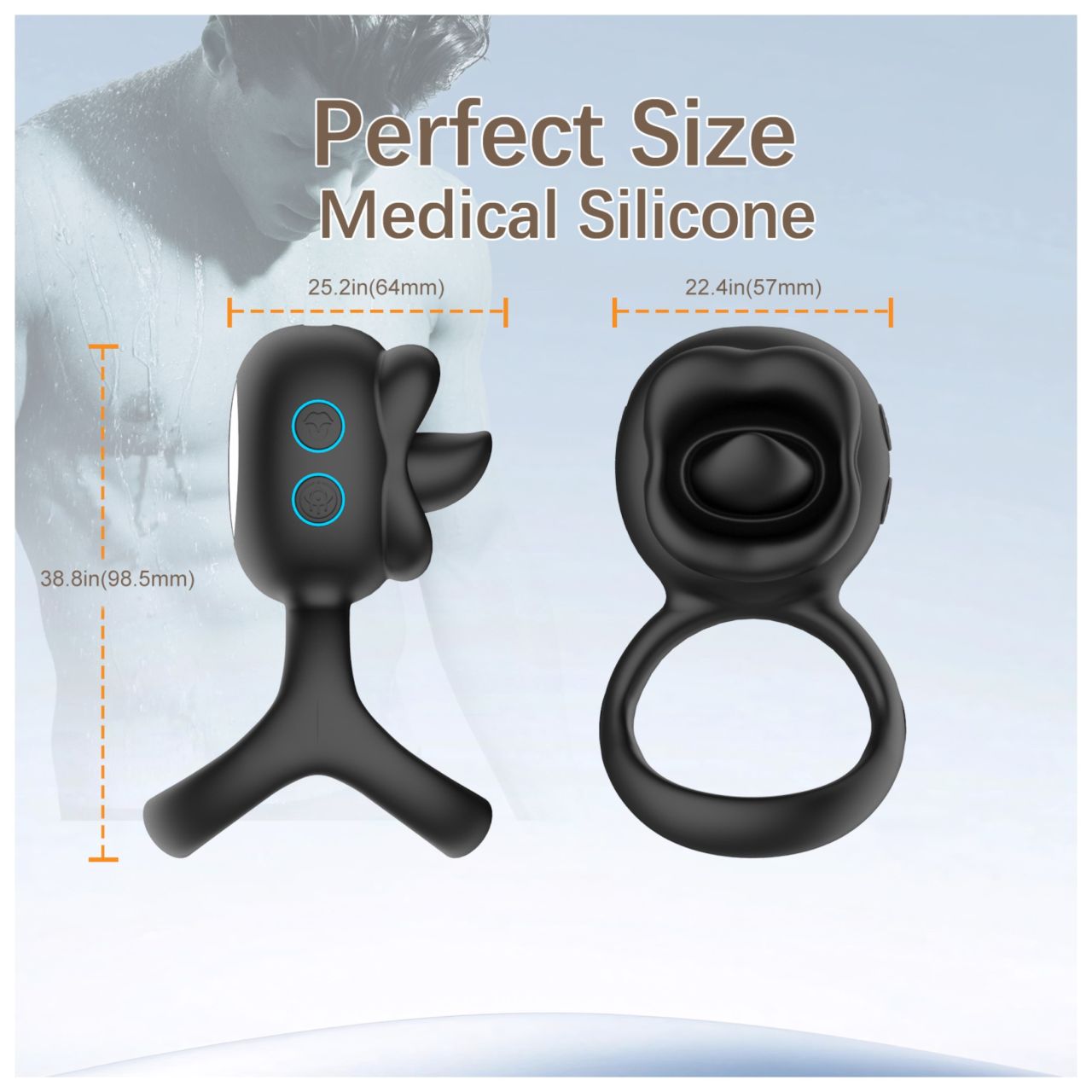 Biu-Biu - péniszgyűrű és nyaló csiklóvibrátor (fekete) Biu-Biu - péniszgyűrű és nyaló csiklóvibrátor (fekete)