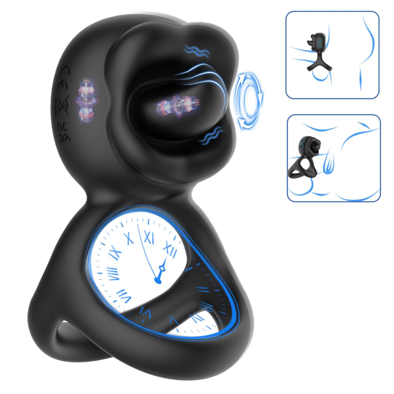 Biu-Biu - péniszgyűrű és nyaló csiklóvibrátor (fekete) Biu-Biu - péniszgyűrű és nyaló csiklóvibrátor (fekete)