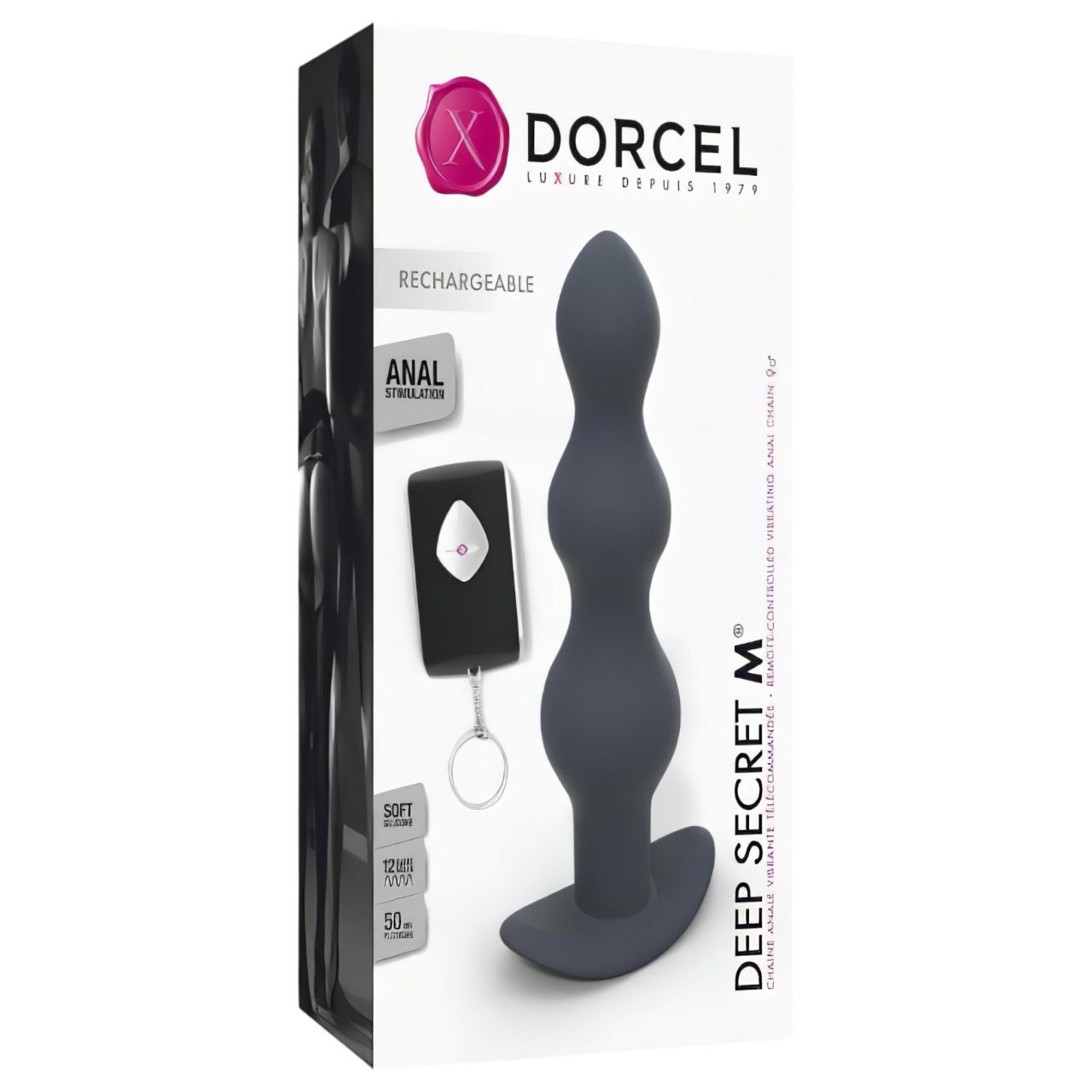 / Dorcel Deep Secret M - akkus, rádiós anál vibrátor (fekete)