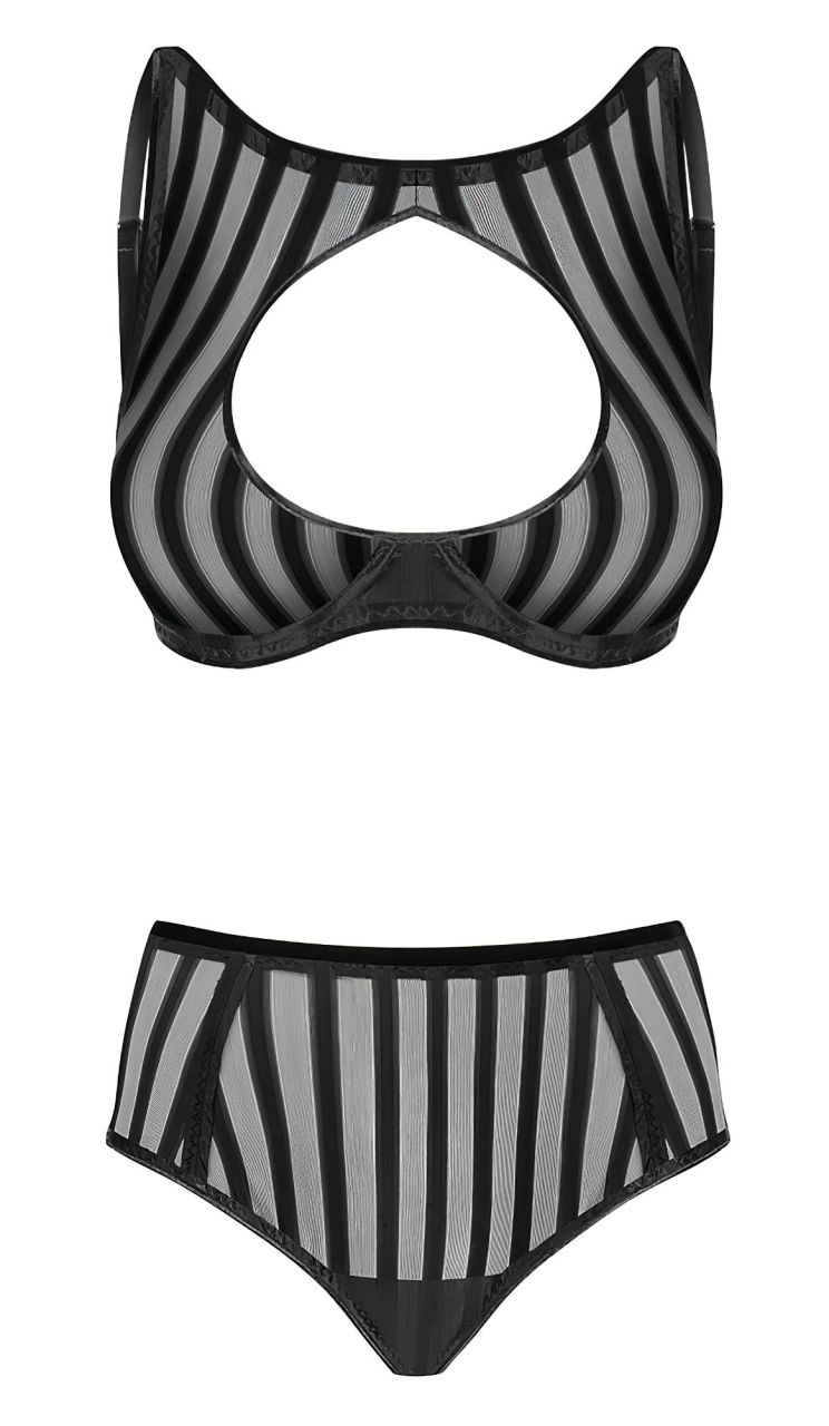/ Petite Noir Exclusive - csíkos melltartó szett (fekete) / Petite Noir Exclusive - csíkos melltartó szett (fekete)