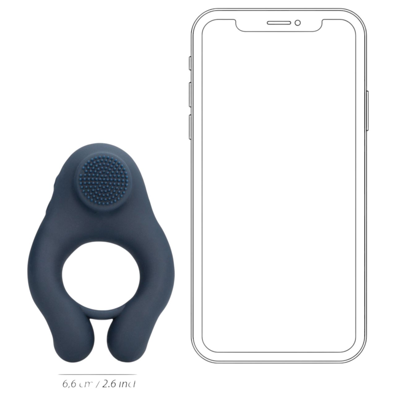 Loveline - vibrációs péniszgyűrű csiklóstimulálóval (szürke) Loveline - vibrációs péniszgyűrű csiklóstimulálóval (szürke)