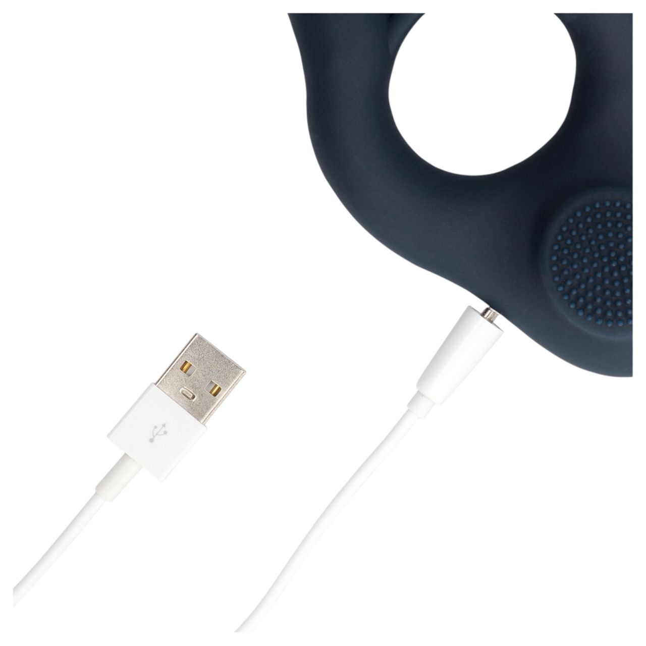 Loveline - vibrációs péniszgyűrű csiklóstimulálóval (szürke) Loveline - vibrációs péniszgyűrű csiklóstimulálóval (szürke)