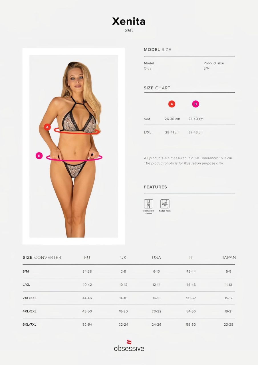 Obsessive Xenita - átlátszó mintás melltartó szett (szürke) Obsessive Xenita - átlátszó mintás melltartó szett (szürke)