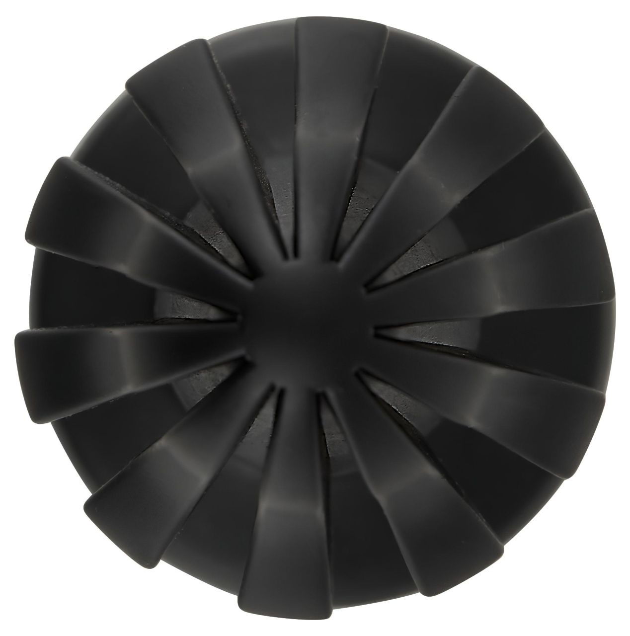 / ANOS - bordázott puha butt plug - 7 cm (fekete) / ANOS - bordázott puha butt plug - 7 cm (fekete)