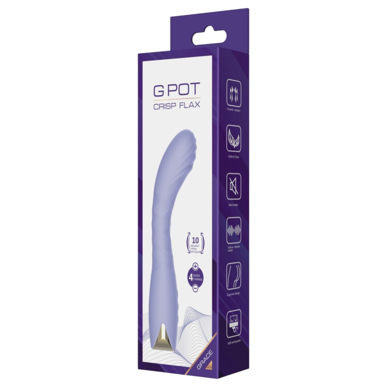 Biu-Biu - hajlított G-pont vibrátor (lila)