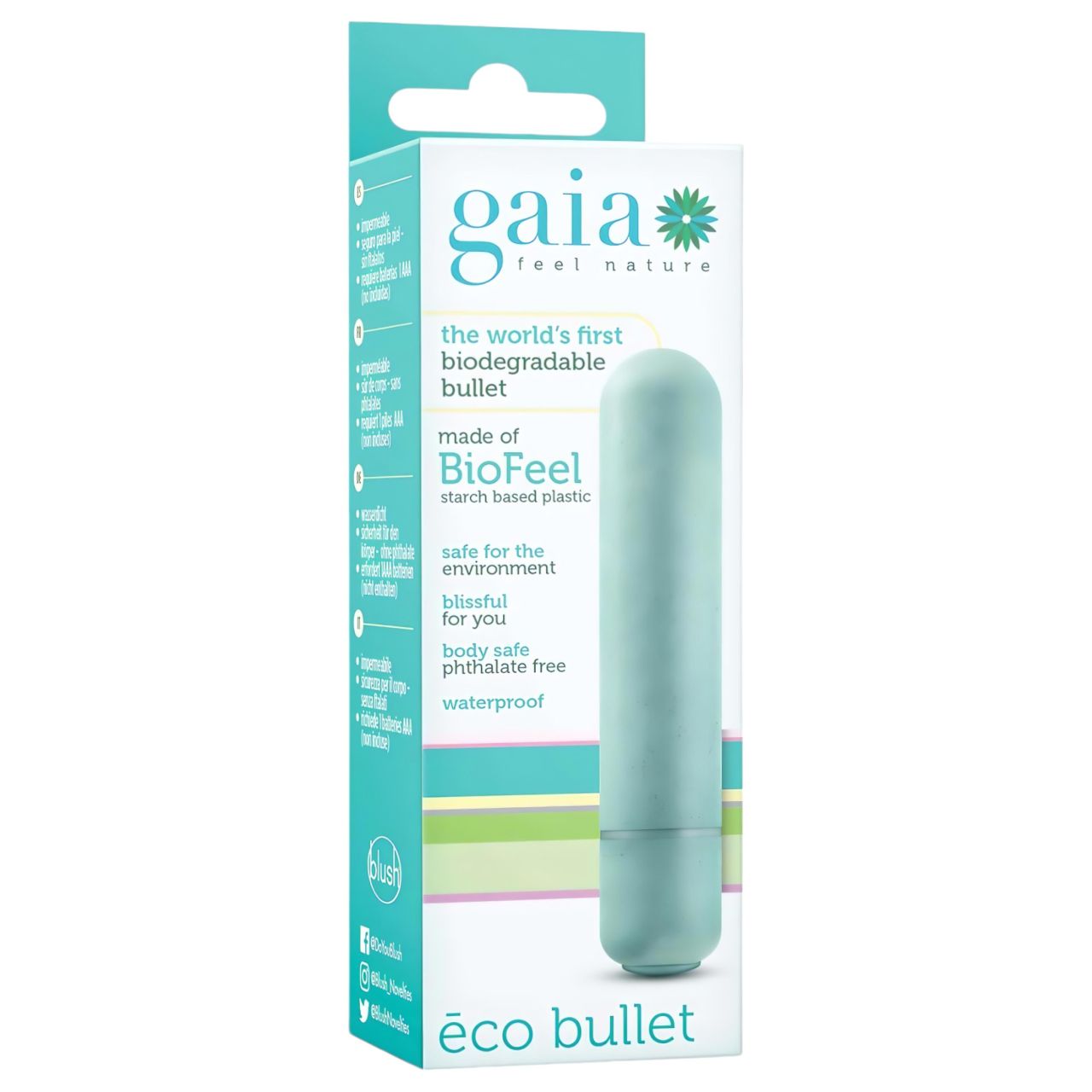 Gaia Eco M - környezetbarát rúdvibrátor (türkiz) - közepes Gaia Eco M - környezetbarát rúdvibrátor (türkiz) - közepes