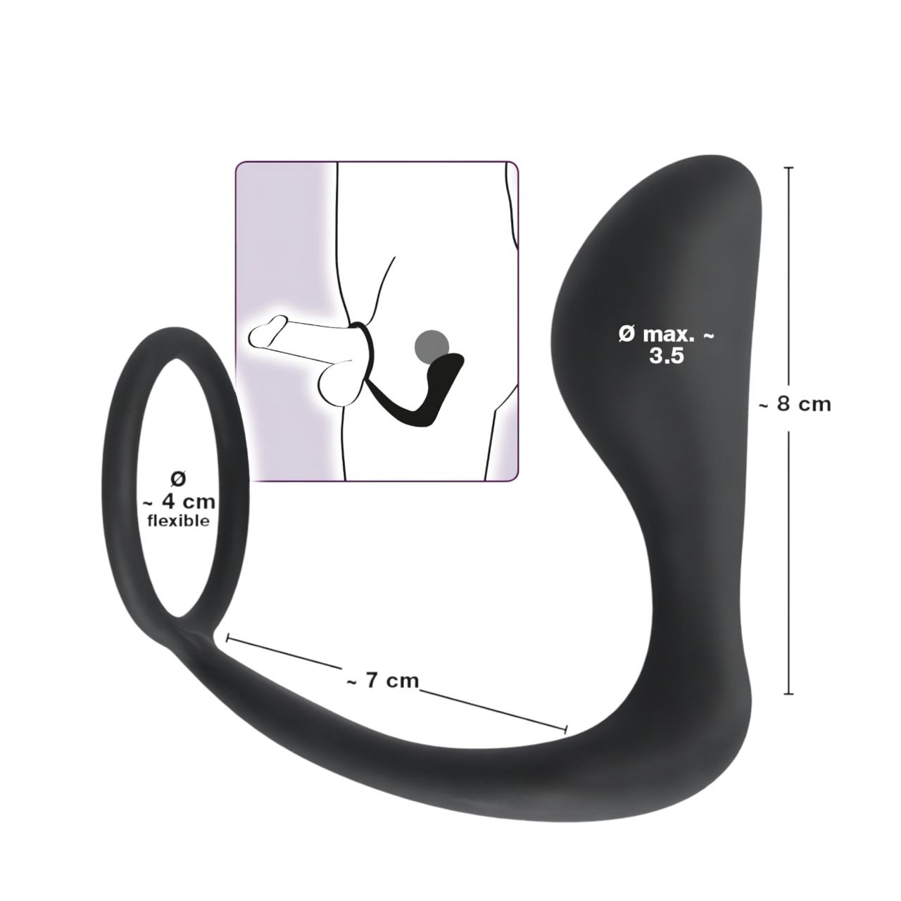 Black Velvets - anál plug péniszgyűrűvel (fekete) Black Velvets - anál plug péniszgyűrűvel (fekete)