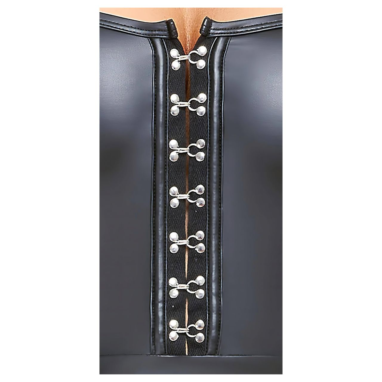 Cottelli - fényes miniruha rakott szoknyával (fekete)