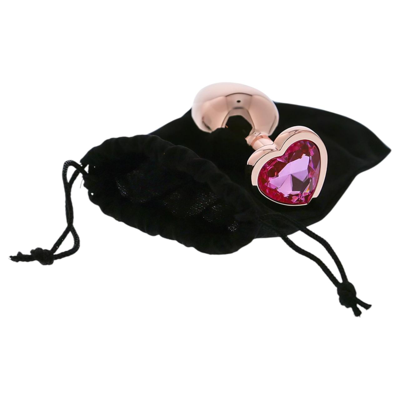 Gleaming Love - alumínium plug szív alakú kővel - M (rózsaarany) Gleaming Love - alumínium plug szív alakú kővel - M (rózsaarany)