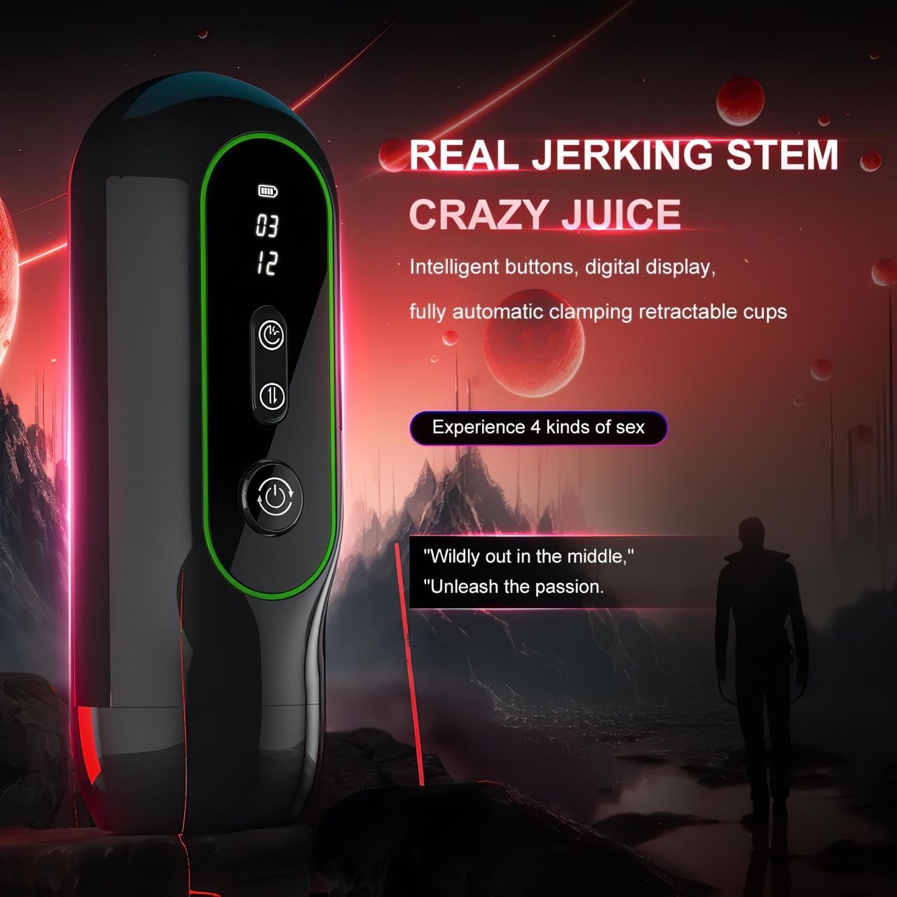 Leopard - vibráló fel-le mozgó maszturbátor (fekete) Leopard - vibráló fel-le mozgó maszturbátor (fekete)