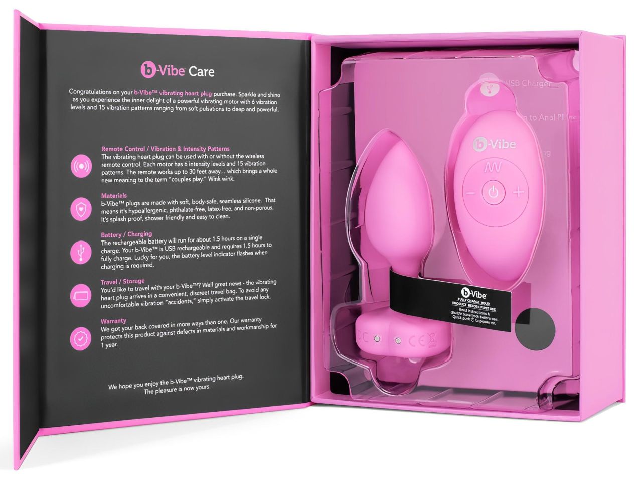 / b-vibe heart - akkus, rádiós anál vibrátor (pink) / b-vibe heart - akkus, rádiós anál vibrátor (pink)