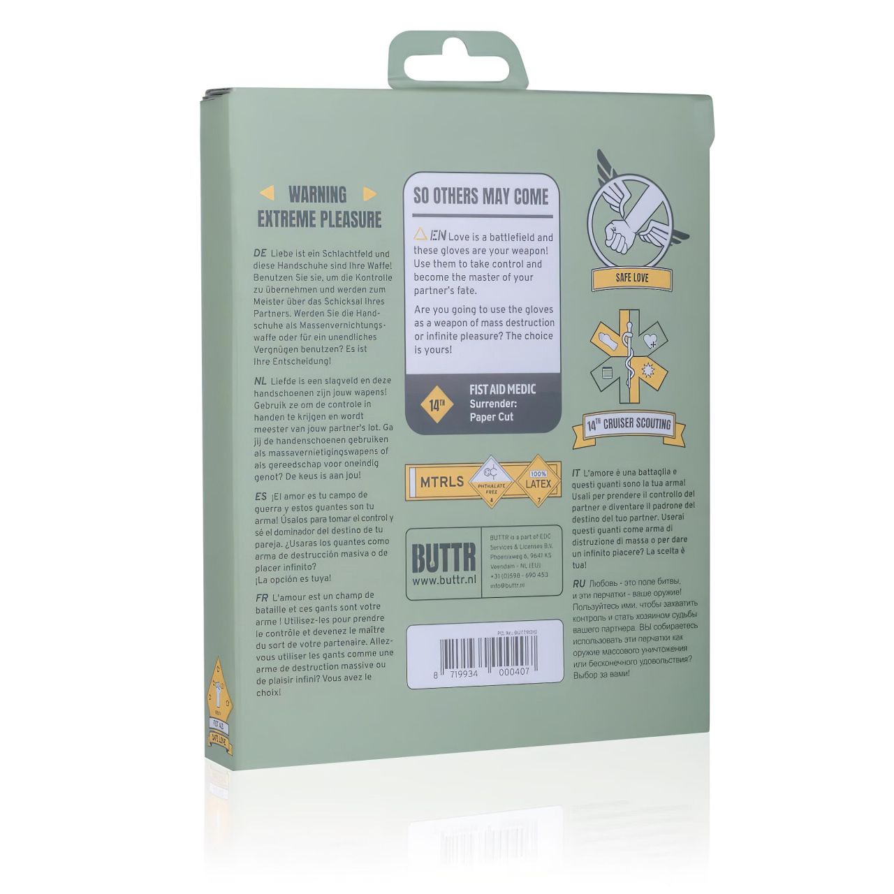 BUTTR Gauntlets - latex fisting, ökölszex kesztyű (fekete)